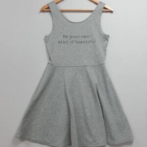 Divided by H&M Be Your Own Kind Of Beautiful Jersey Knit Gray Dress Size 10 EUC